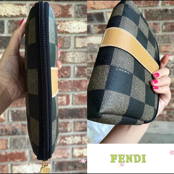 NWOT RARE💝Auth💝FENDI Zucchino Zucca Checkered Damier Monogram Clutch/Pochette✨ - Picture 11 of 13